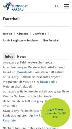 Vorschau der mobilen Webseite www.aargauer-turnverband.ch, FAKO AG