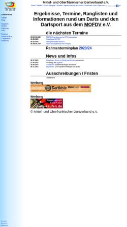 Vorschau der mobilen Webseite www.mofdv.de, Mittel- und Oberfränkischer Dartverband e.V.