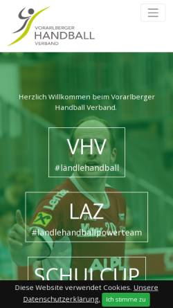 Vorschau der mobilen Webseite www.vhv.at, Vorarlberger Handball Verband