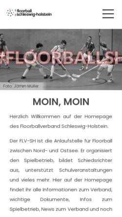 Vorschau der mobilen Webseite www.floorball-sh.de, Floorball Verband Schleswig-Holstein e.V.