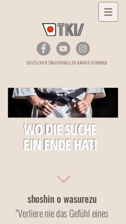 Vorschau der mobilen Webseite www.dtkv.de, DTKV - Deutscher Traditioneller Karate Verband e.V.