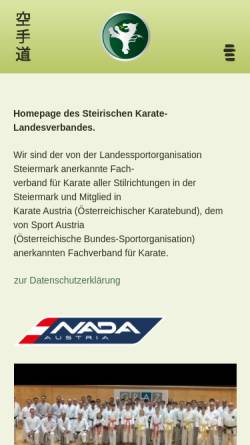 Vorschau der mobilen Webseite www.karate-stmk.at, Karateverband Steiermark