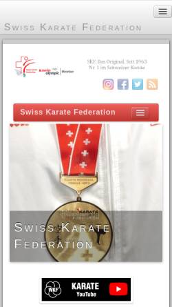 Vorschau der mobilen Webseite www.karate.ch, Swiss Wado-Kai Karate-Do Organization