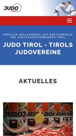 Vorschau der mobilen Webseite www.judotirol.at, Judo Landesverband Tirol
