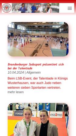 Vorschau der mobilen Webseite www.bjv-judo.de, Brandenburgischer Judoverband