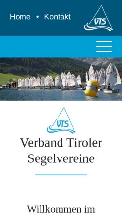 Vorschau der mobilen Webseite www.verband-tiroler-segelvereine.at, Verband der Tiroler Segelvereine