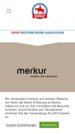 Vorschau der mobilen Webseite www.swra.ch, SWRA - Swiss Western Riding Association