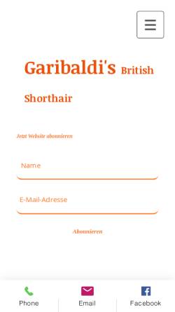 Vorschau der mobilen Webseite www.garibaldis.de, Garibaldi`s