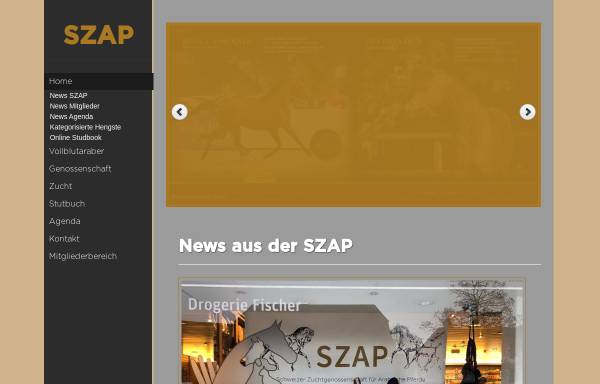 Vorschau von www.szap.ch, Schweizerische Zuchtgenossenschaft für Arabische Pferde (SZAP)