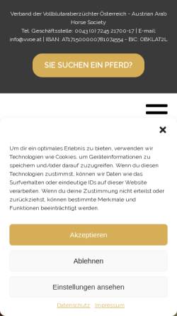 Vorschau der mobilen Webseite www.vvoe.at, Verband der Vollblutaraberzüchter Österreichs