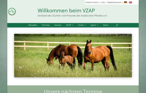 Vorschau von www.vzap.org, Verband der Züchter des Arabischen Pferdes (VZAP)