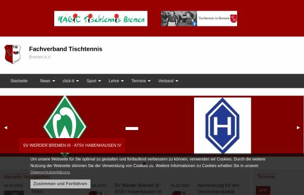 Vorschau von www.fttb.de, Fachverband Tischtennis Bremen FTTB