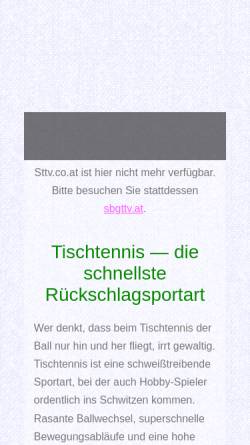 Vorschau der mobilen Webseite www.sttv.co.at, Salzburger Tischtennisverband