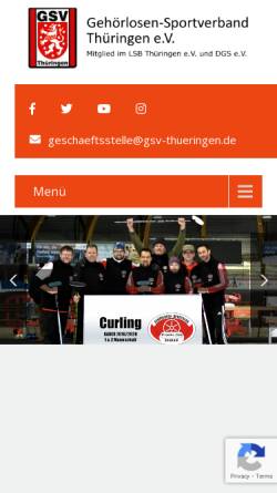 Vorschau der mobilen Webseite www.gsv-thueringen.de, Gehörlosen-Sportverband Thüringen e.V.