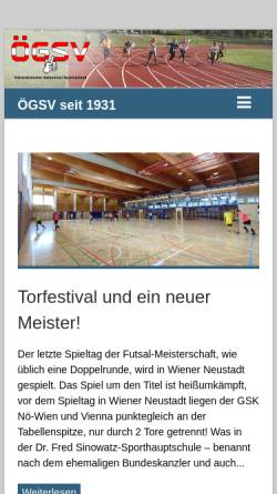 Vorschau der mobilen Webseite oegsv.at, Österreichischer Gehörlosen Sportverband