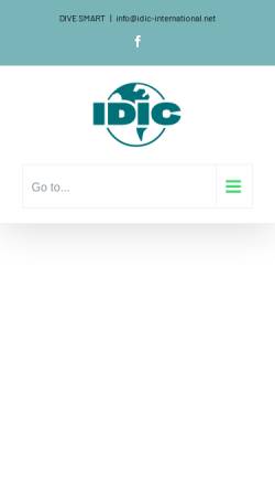 Vorschau der mobilen Webseite www.idic-international.com, International Diving Instructor Corporation (IDIC)