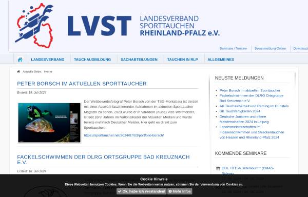 Vorschau von www.lvst.de, Landesverband Sporttauchen Rheinland-Pfalz