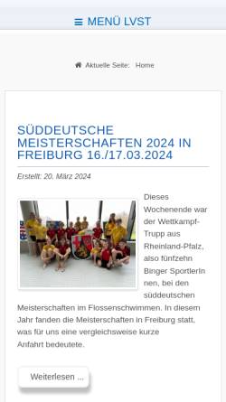 Vorschau der mobilen Webseite www.lvst.de, Landesverband Sporttauchen Rheinland-Pfalz