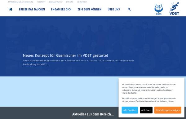 Vorschau von www.vdst.de, Verband Deutscher Sporttaucher e.V. (VDST)