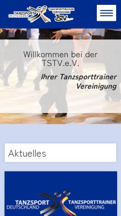 Vorschau der mobilen Webseite www.tstvev.de, Tanzsporttrainer-Vereinigung e.V. (TSTV)