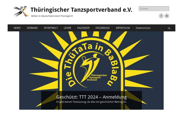 Vorschau von www.ttsv-tanzen.de, Thüringischer Tanzsportverband e.V. (TTSV)