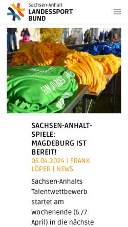 Vorschau der mobilen Webseite www.lsb-sachsen-anhalt.de, Landessportbund Sachsen-Anhalt e.V.