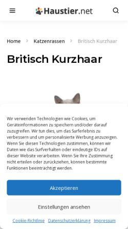 Vorschau der mobilen Webseite www.platinum-cats.de, Of Platinum Cats