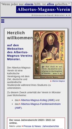Vorschau der mobilen Webseite www.amv-muenster.de, Albertus Magnus Verein Münster