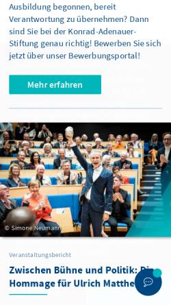 Vorschau der mobilen Webseite www.kas.de, Begabtenförderung der Konrad-Adenauer-Stiftung