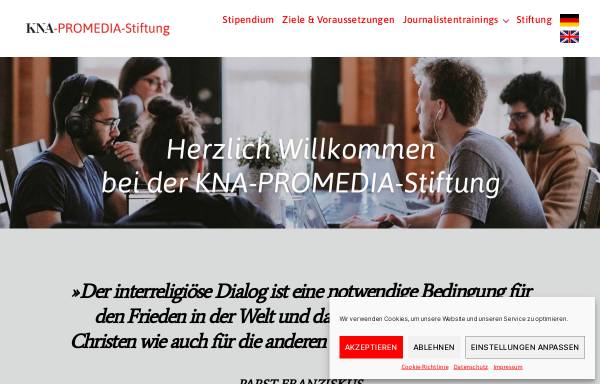 Vorschau von www.kna-promedia.de, KNA-Promedia-Stiftung