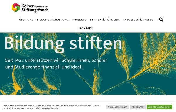 Vorschau von www.stiftungsfonds.org, Kölner Gymnasial- und Stiftungsfonds