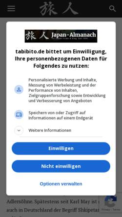 Vorschau der mobilen Webseite www.tabibito.de, Tabibito's Albanien-Seiten [Matthias Reich]