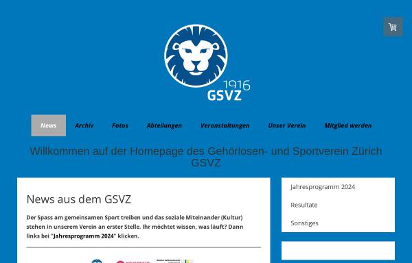 Vorschau von www.gsvz.ch, Gehörlosen- und Sportverein Zürich