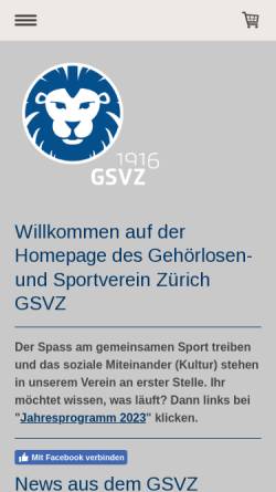 Vorschau der mobilen Webseite www.gsvz.ch, Gehörlosen- und Sportverein Zürich