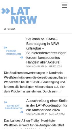 Vorschau der mobilen Webseite www.latnrw.de, LAT-NRW - Landes-ASten-Treffen Nordrhein-Westfalen