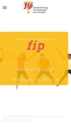 Vorschau der mobilen Webseite www.fip-info.de, Facheinrichtung für Pädagogik und Therapie