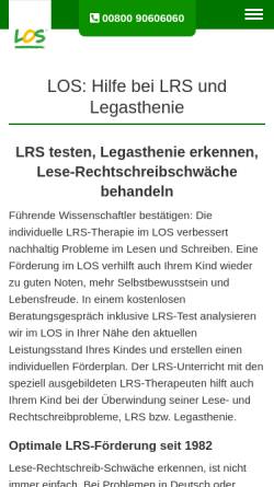 Vorschau der mobilen Webseite www.los.de, LOS Lehrinstitut für Orthographie und Schreibtechnik