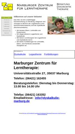 Vorschau der mobilen Webseite www.legasthenie-marburg.de, Marburger Zentrum für Lerntherapie