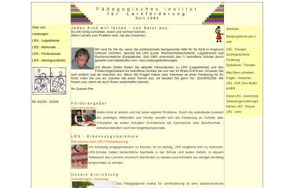 Vorschau von www.lrsundlernen.de, Pädagogisches Institut für Lernförderung