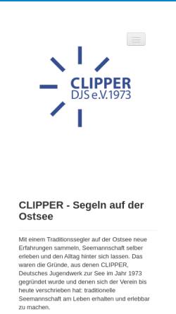 Vorschau der mobilen Webseite www.clipper-djs.org, Clipper DJS - Deutsches Jugendwerk zur See e.V.