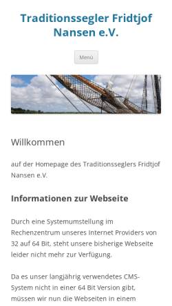 Vorschau der mobilen Webseite www.fnansen.de, Fridtjof Nansen