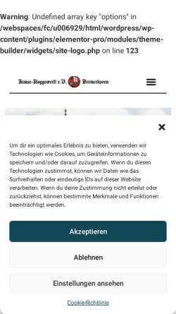 Vorschau der mobilen Webseite hanse-koggewerft.de, Hansekogge 