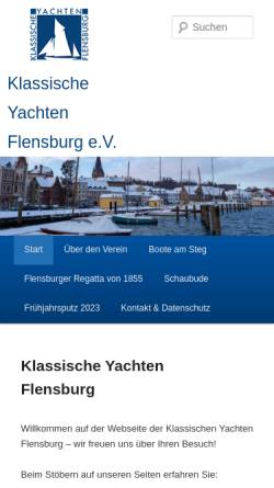 Vorschau der mobilen Webseite www.k-y-flensburg.de, Klassische Yachten Flensburg e.V.
