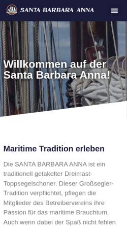Vorschau der mobilen Webseite www.santa-barbara-anna.de, Santa Barbara Anna