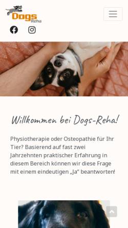 Vorschau der mobilen Webseite www.dogs-reha.de, Dogs-Reha, Praxis für Hundephysiotherapie