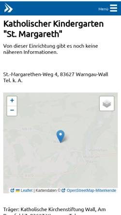 Vorschau der mobilen Webseite www.kita-bayern.de, Katholischer Kindergarten St. Margareth