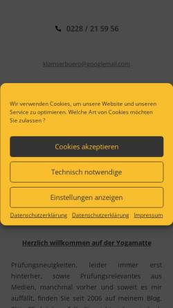 Vorschau der mobilen Webseite www.andreaklamser.de, Juristisches Repetitorium Klamser Bonn