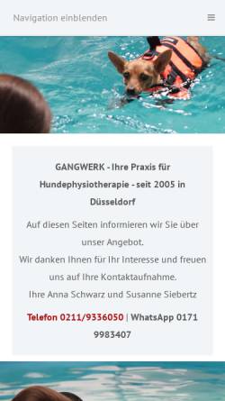 Vorschau der mobilen Webseite www.gangwerk.de, Gangwerk