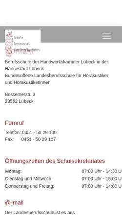 Vorschau der mobilen Webseite www.lbs-hoerakustik.de, Landesberufsschule für Hörgeräteakustiker