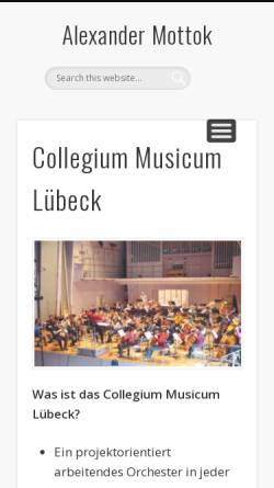 Vorschau der mobilen Webseite mottok.de, Collegium Musicum Lübeck